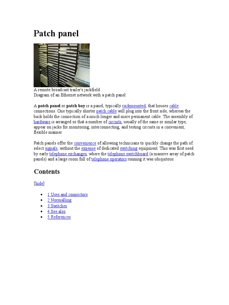 Understanding Patch Panels in Networking | PDF