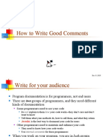 How To Write Good Comments