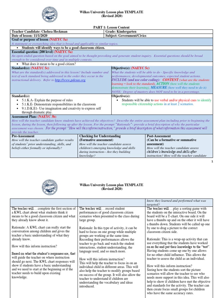 Social Studies Kindergartem Lesson Plan | PDF | Teachers | Lesson Plan