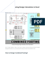 Combined Footing Design Calculation in Excel Spreadsheet