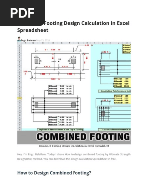 Download Combined Footing Design Spreadsheet Constructionfeeds