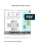Ombined Footing Design Calculation in Excel Spreadsheet