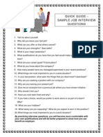 Quick guide to sample job interview questions