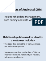 Sub-Aspects of Analytical CRM: Relationship Data Management, Data Mining and Data Warehouse