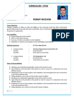 Curriculum Vitae for Permit Receiver