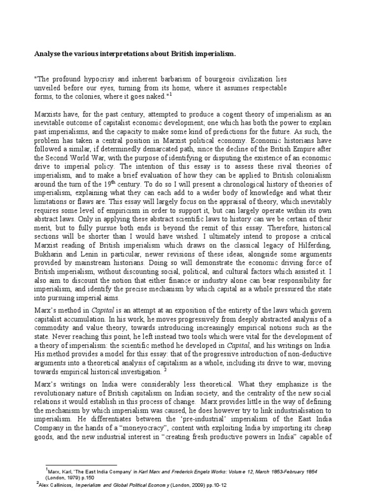 essay on imperialism