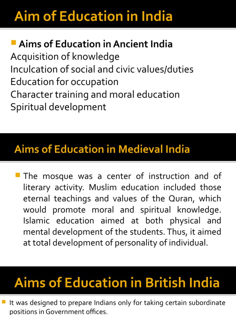 Aims of Education in India PDF Leadership University
