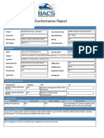 Non Conformance Report: General