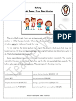 Bullying Model Essay-Error Identification: Teacher Veann@All Rights Reserved