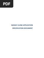 Swiggy Clone Application Specification Document