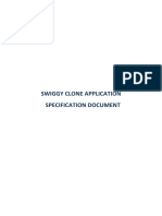 Swiggy Clone Application Specification Document