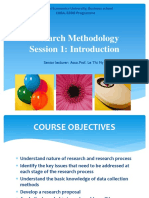 Research Methodology Session 1: Introduction: National Economics University, Business School EBBA, EBDB Programme