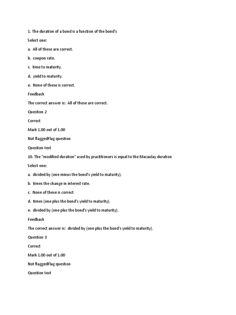 MCQ 5 | PDF | Bond Duration | Bonds (Finance)