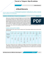 D-Block Elements: General Properties of Transition Elements Section - 1