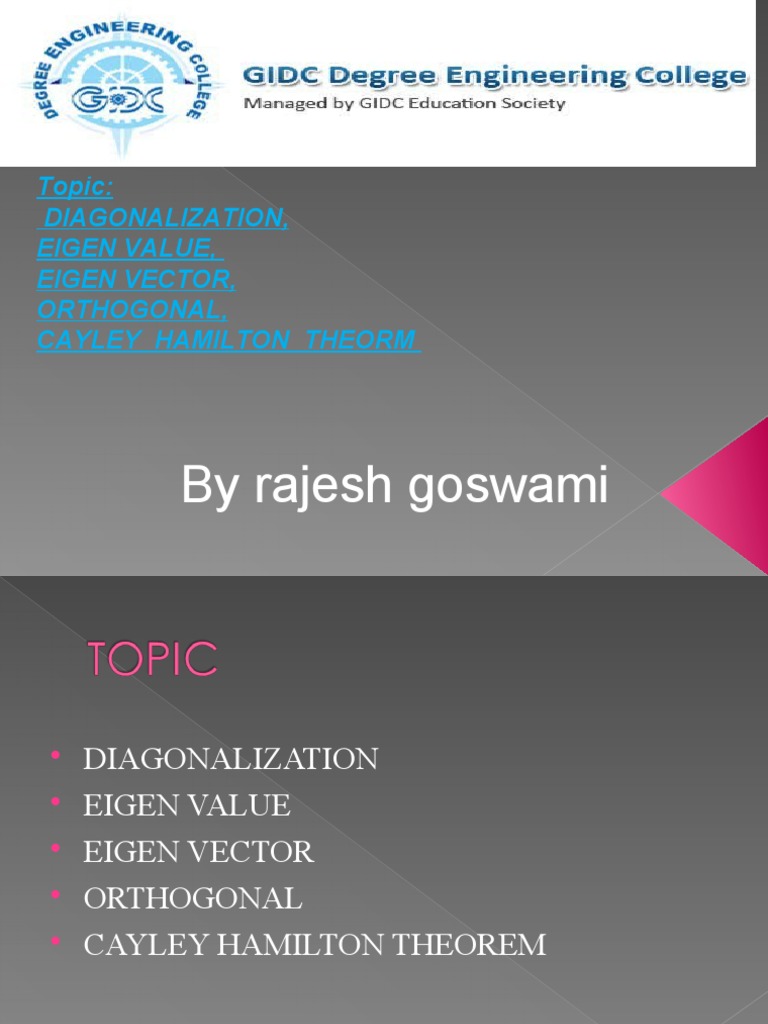 Matrix Diagonalization & Eigen Concepts | PDF | Eigenvalues And ...