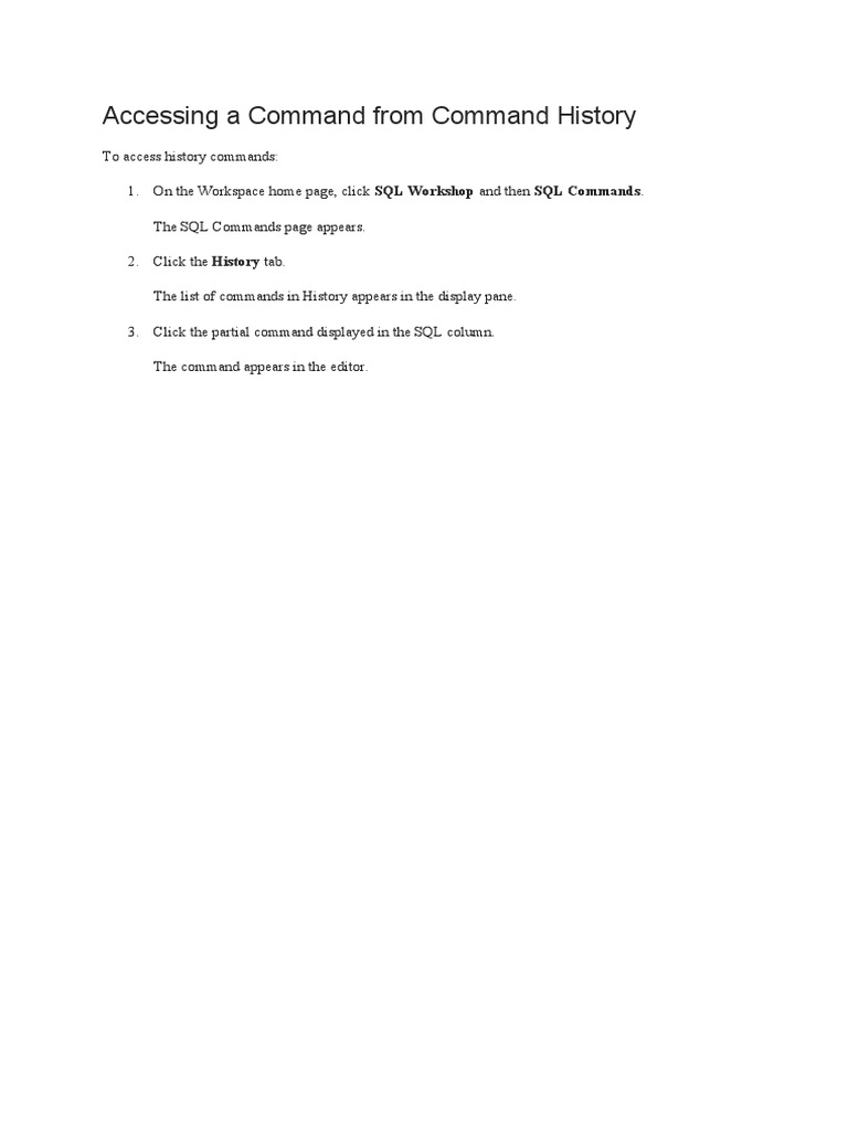 Accessing A Command From Command History | PDF