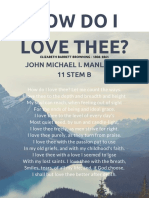 Howdoi Love Thee?: John Michael I. Manlapaz 11 Stem B