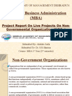 Masters of Business Administration (Mba) : Project Report On Live Projects On Non-Governmental Organization (Ngos)