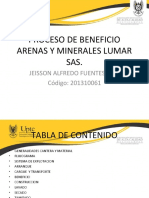 Proceso de Beneficio Arenisca