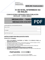 Mediación - Tarea 1 Mediación Escrita: Certificado de Nivel Intermedio B2 de Inglés
