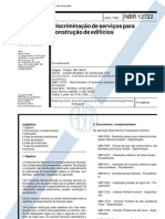 NBR 12722 - 1992 - Discriminação de Serviços para A Construção Civil