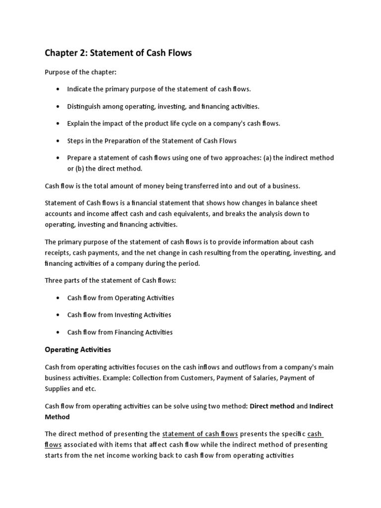 Chapter 2 - Statement of Cash Flows | PDF | Cash Flow Statement | Expense