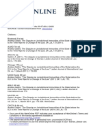 Disputes on the Jurisdictional Immunities of States