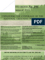 Executive Order, Series of 2015 Expanding The Coverage of The National Greening Program