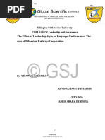 The Effect of Leadership Style On Employee Performance The Case of Ethiopian Railways Corporation