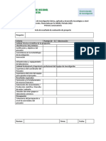 D) Acta - Resultados - Evaluación - Proyecto