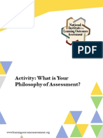 Activity: What Is Your Philosophy of Assessment?