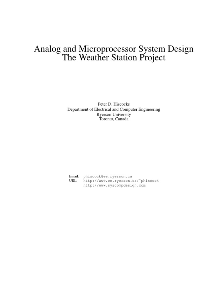 Weather Station Instruments PDF Operational Amplifier Amplifier