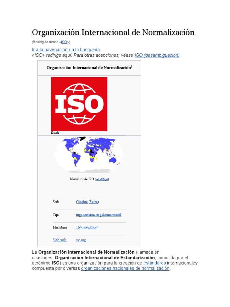 Organización Internacional de Normalización ISO | PDF | Organización ...