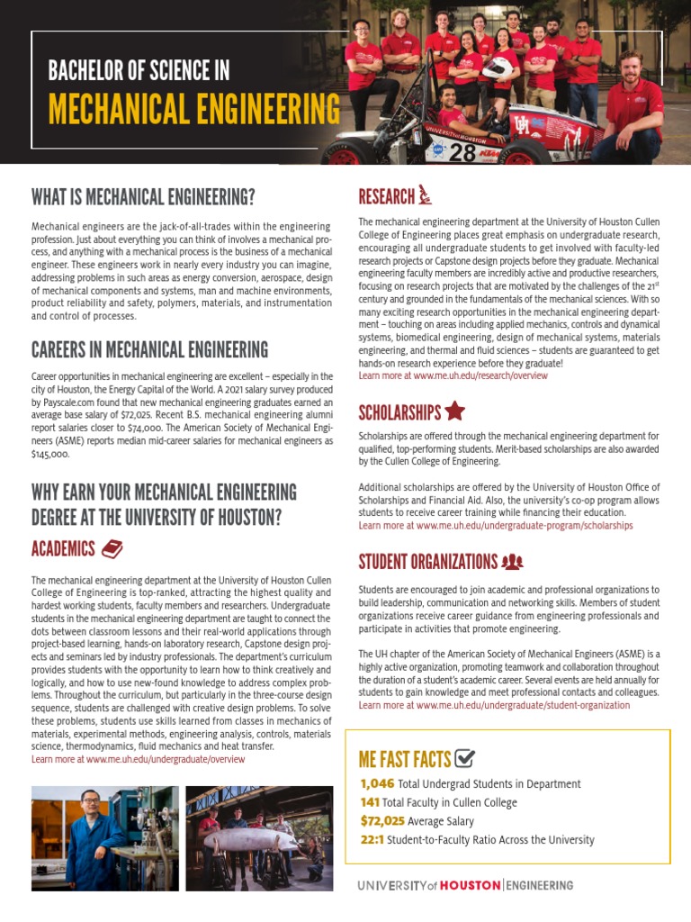 UH Mechanical Engineering Degree Plan | PDF | Mechanical Engineering ...