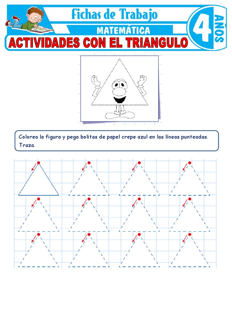 Hojas De Trabajo Imprimibles Sobre Triángulos Para Niños En Edad Preescolar