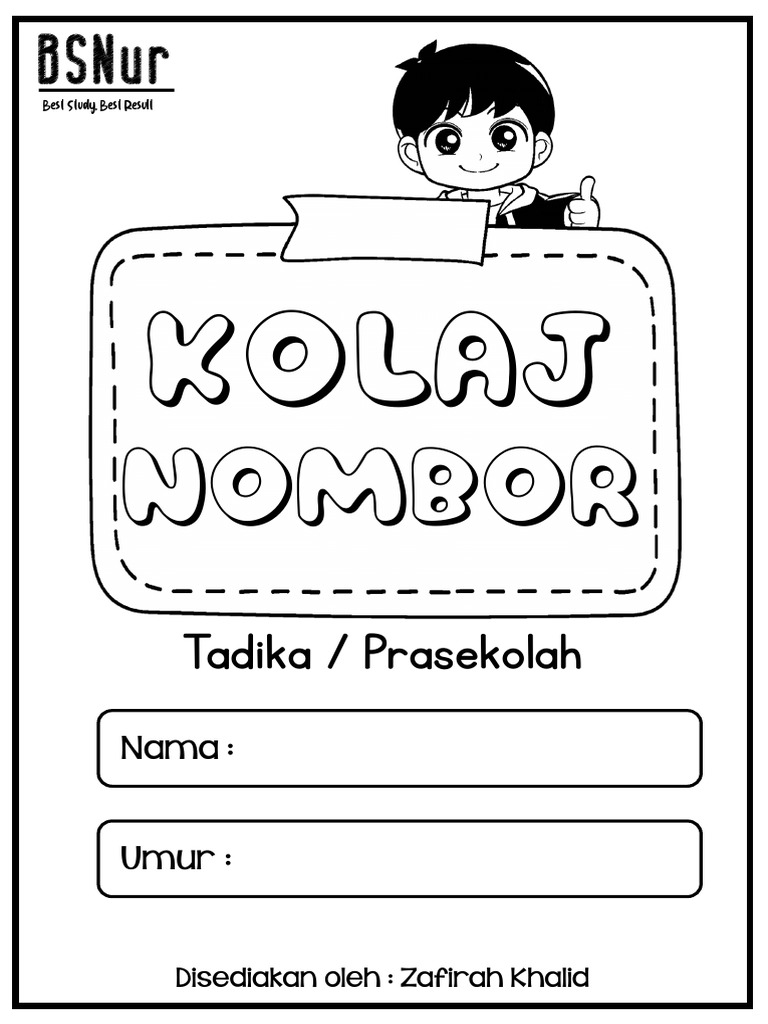 Lembaran Kerja Kolaj Nombor Prasekolah | PDF