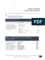 MIT xPRO System Thinking Detailed Syllabus Schedule