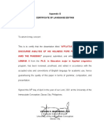 Appendix G Certificate of Language Editing