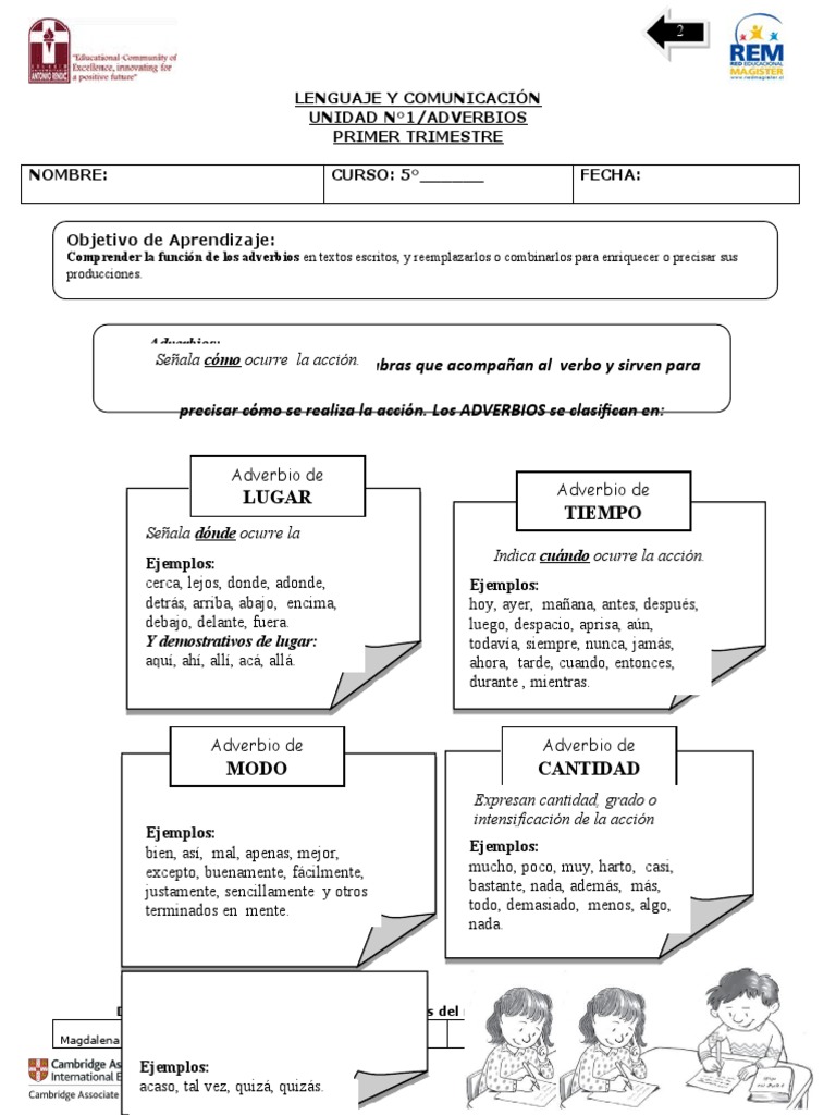 Guía de Adverbios y Noticia Quinto Grado | PDF | Adverbio