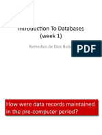 Introduction To Databases (Week 1) : Remedios de Dios Bulos