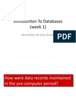 Introduction to Databases (week 1) Manual Filing System