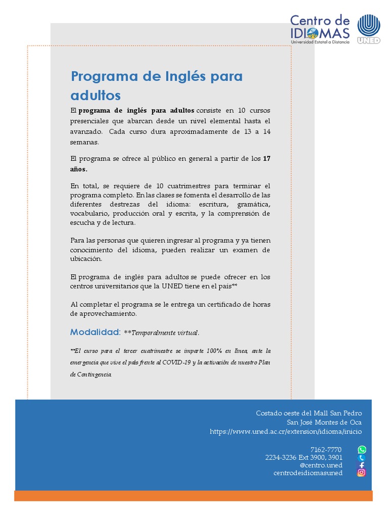Curso de Inglés para Adultos UNED | PDF | Bancos