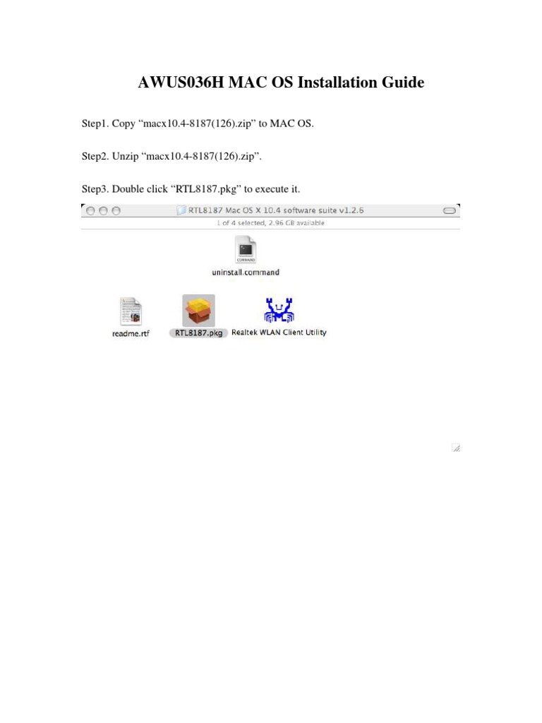 AWUS036H MAC OS Installation Guide | PDF | Computers