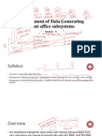 Management of Data Generating Front Office Subsystems: Module - IV