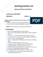 Jifood and Beverage Assessment - Test 3 (: U3 Camac