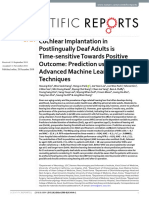 Cochlear Implantation in Postlingually Deaf Adults Is Time-Sensitive Towards Positive Outcome: Prediction Using Advanced Machine Learning Techniques