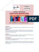 Convocatoria Curso Gestion Municipal Mayo 2013