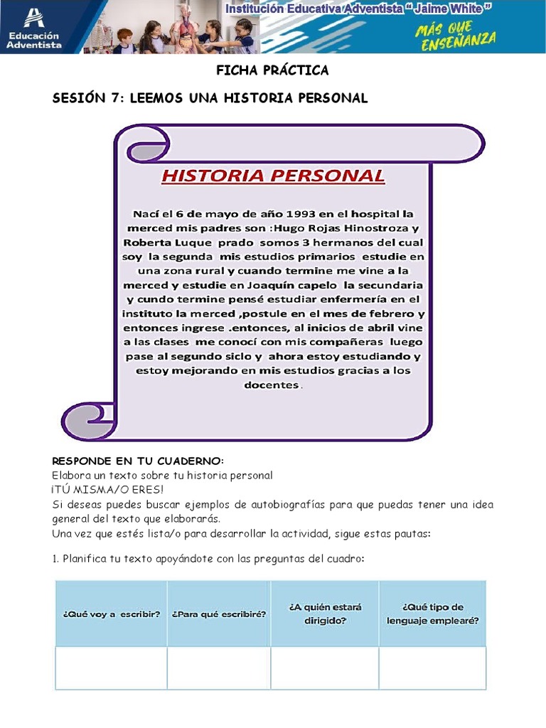 Com Sesión 7 Ficha Práctica | PDF | Crecimiento personal y profesional