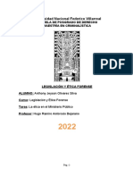 Monografia Sobre La Ética en El Ministerio Público Anthony Jeyson Olivares Silva