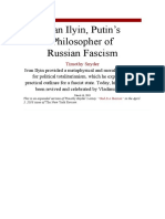 Ivan Ilyin, Putin's Philosopher of Russian Fascism: Timothy Snyder